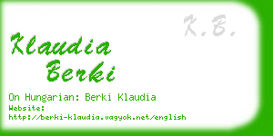 klaudia berki business card